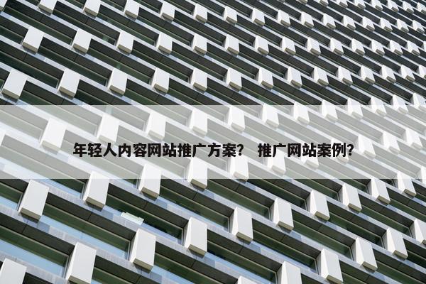 年轻人内容网站推广方案？ 推广网站案例？