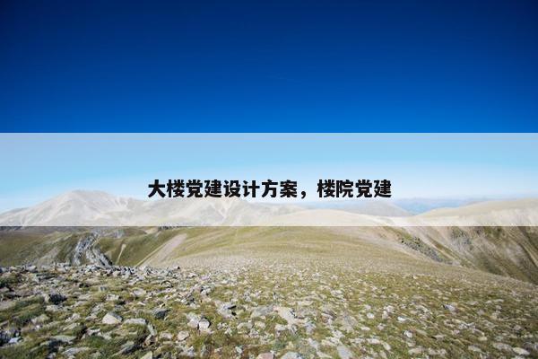 大楼党建设计方案，楼院党建