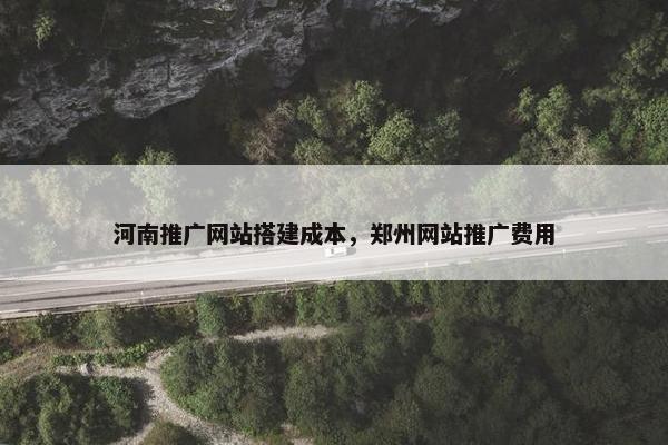 河南推广网站搭建成本，郑州网站推广费用