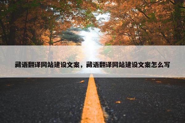 藏语翻译网站建设文案，藏语翻译网站建设文案怎么写