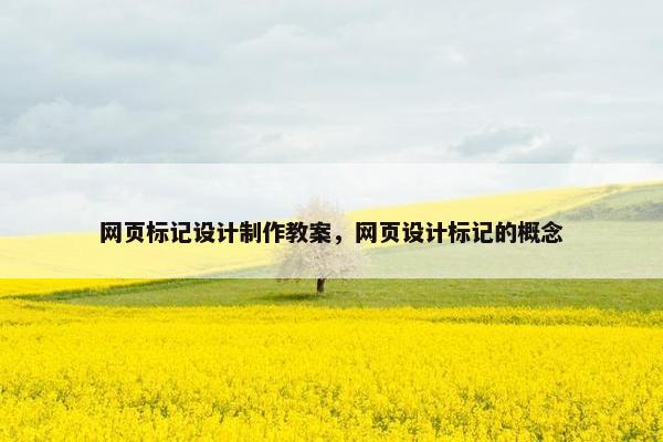 网页标记设计制作教案，网页设计标记的概念