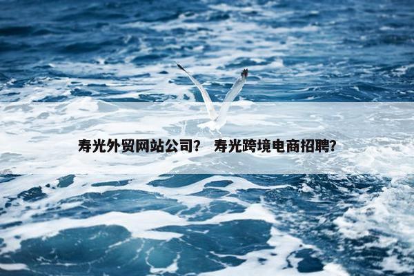 寿光外贸网站公司？ 寿光跨境电商招聘？