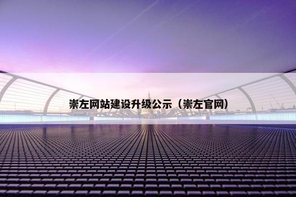 崇左网站建设升级公示（崇左官网）