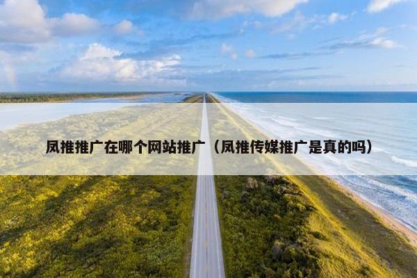 凤推推广在哪个网站推广（凤推传媒推广是真的吗）