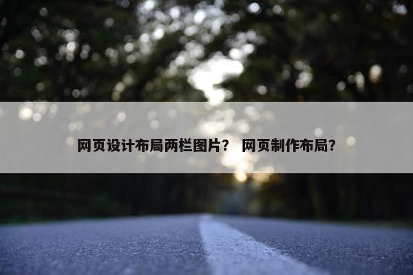 网页设计布局两栏图片？ 网页制作布局？