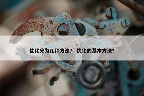 优化分为几种方法？ 优化的基本方法？