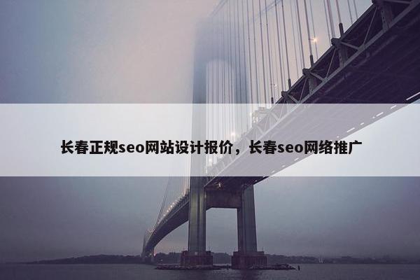 长春正规seo网站设计报价，长春seo网络推广
