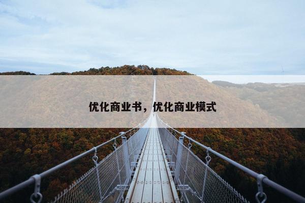 优化商业书，优化商业模式