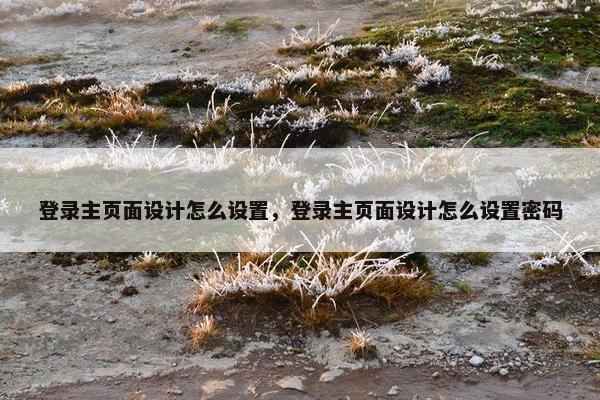 登录主页面设计怎么设置，登录主页面设计怎么设置密码