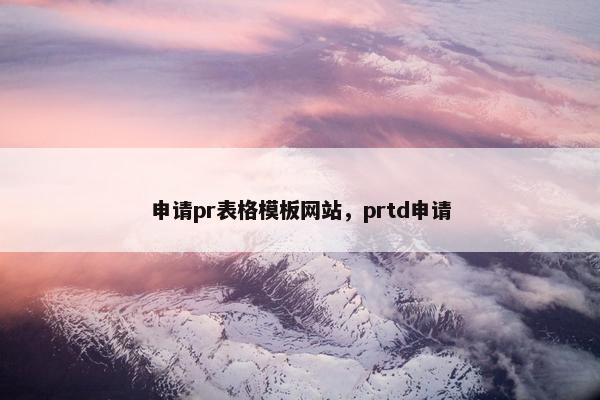 申请pr表格模板网站，prtd申请