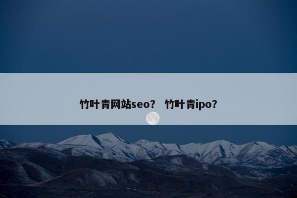 竹叶青网站seo？ 竹叶青ipo？
