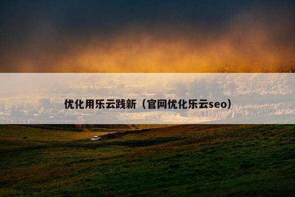 优化用乐云践新（官网优化乐云seo）