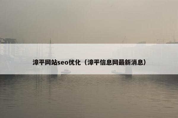 漳平网站seo优化（漳平信息网最新消息）