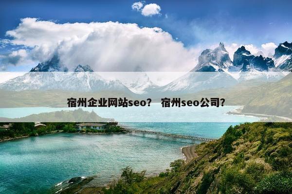 宿州企业网站seo？ 宿州seo公司？