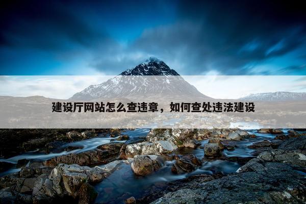 建设厅网站怎么查违章，如何查处违法建设