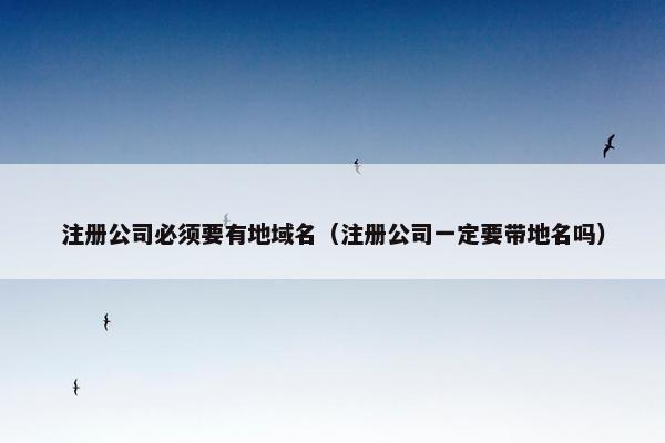 注册公司必须要有地域名（注册公司一定要带地名吗）