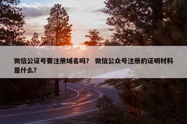 微信公证号要注册域名吗？ 微信公众号注册的证明材料是什么？