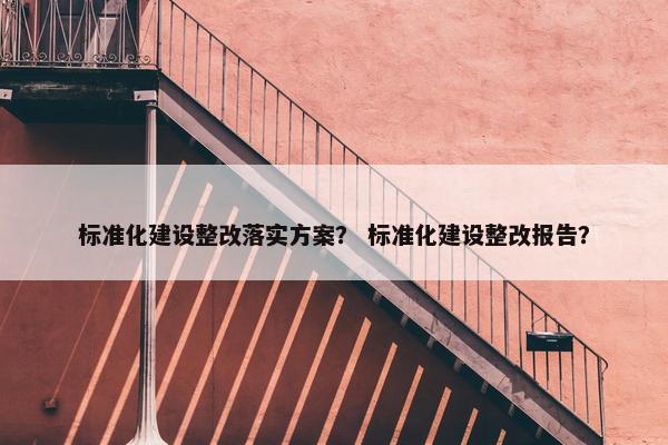 标准化建设整改落实方案？ 标准化建设整改报告？
