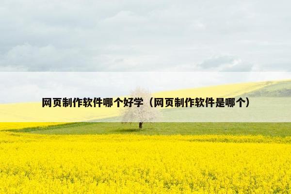 网页制作软件哪个好学（网页制作软件是哪个）