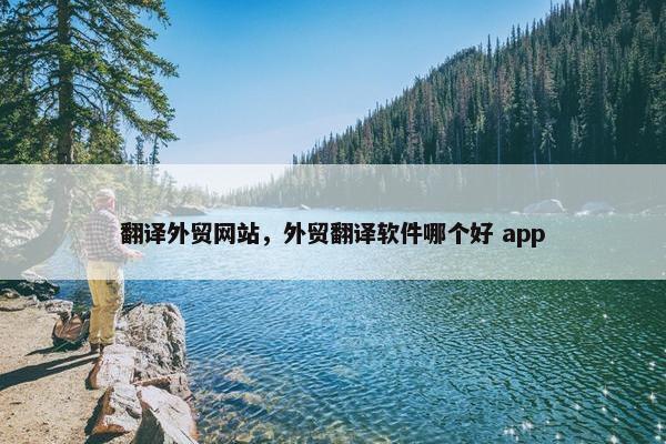 翻译外贸网站，外贸翻译软件哪个好 app
