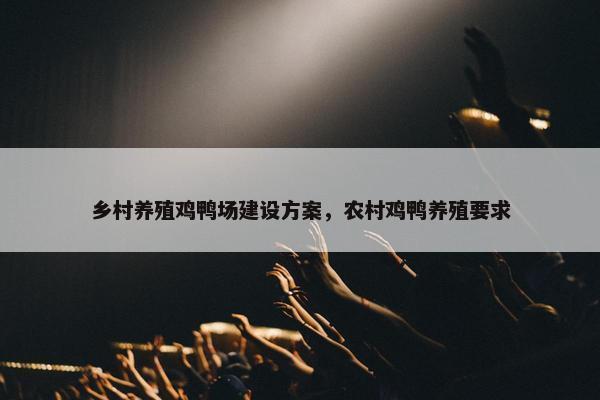 乡村养殖鸡鸭场建设方案,农村鸡鸭养殖要求