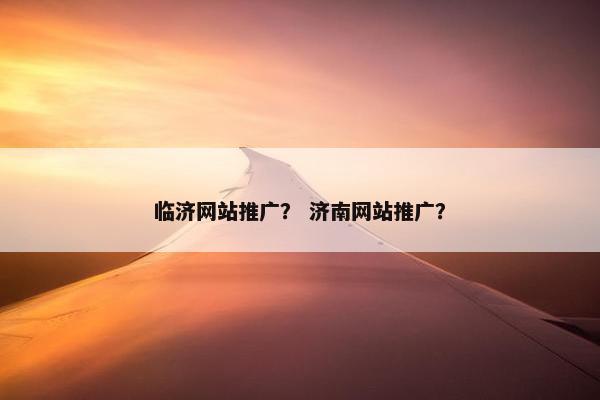 临济网站推广？ 济南网站推广？