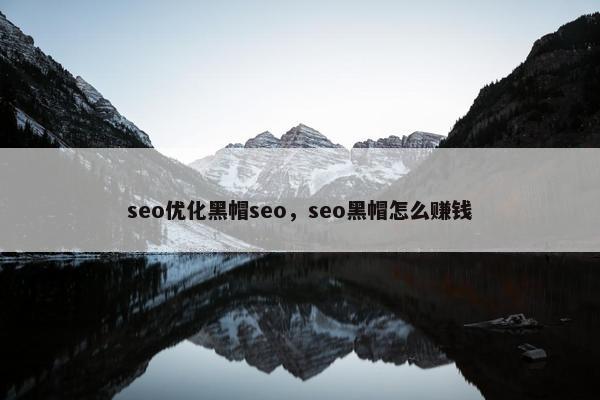 seo优化黑帽seo，seo黑帽怎么赚钱