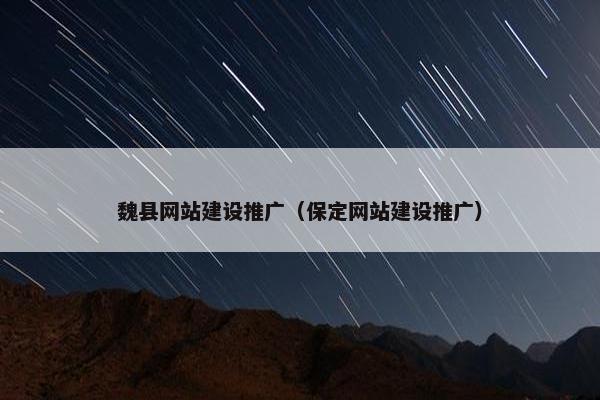 魏县网站建设推广（保定网站建设推广）