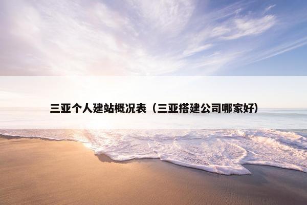 三亚个人建站概况表（三亚搭建公司哪家好）