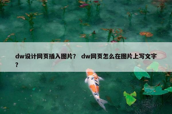 dw设计网页插入图片？ dw网页怎么在图片上写文字？