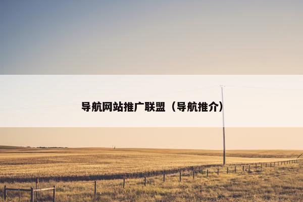 导航网站推广联盟（导航推介）