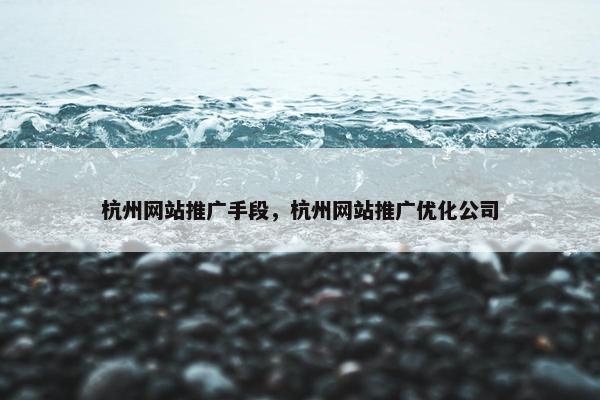 杭州网站推广手段，杭州网站推广优化公司