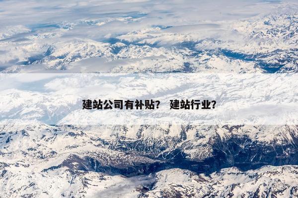 建站公司有补贴？ 建站行业？