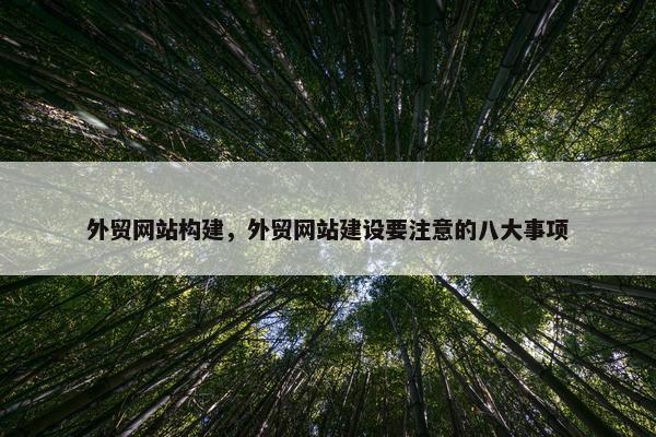 外贸网站构建，外贸网站建设要注意的八大事项