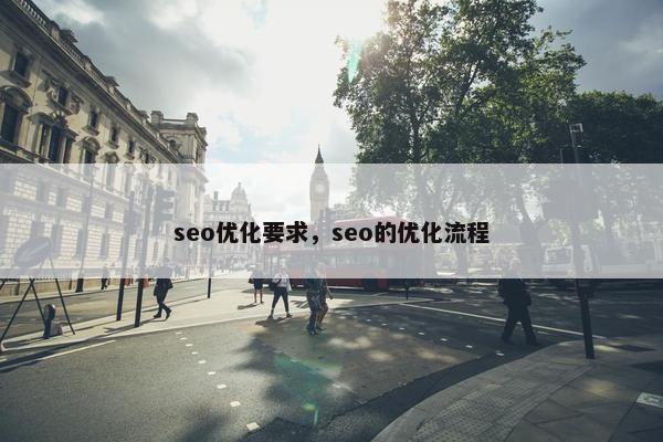 seo优化要求，seo的优化流程