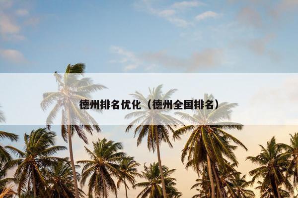 德州排名优化（德州全国排名）