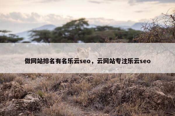 做网站排名有名乐云seo，云网站专注乐云seo