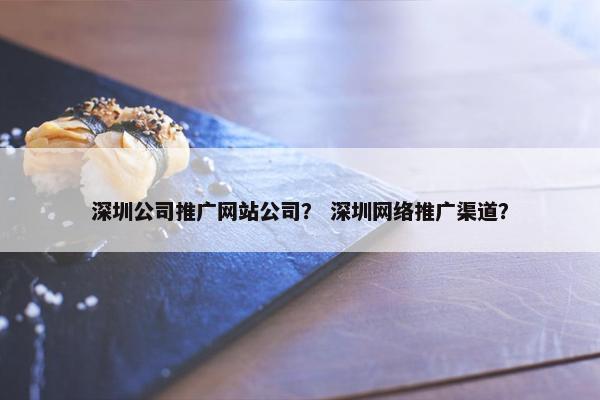 深圳公司推广网站公司？ 深圳网络推广渠道？