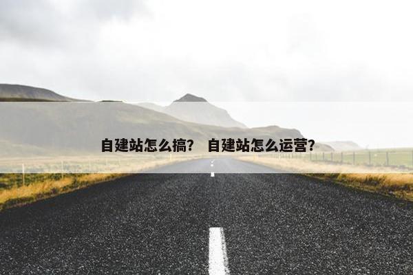 自建站怎么搞？ 自建站怎么运营？