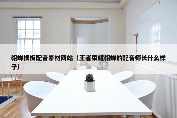 貂蝉模板配音素材网站（王者荣耀貂蝉的配音师长什么样子）