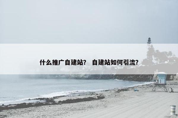 什么推广自建站？ 自建站如何引流？