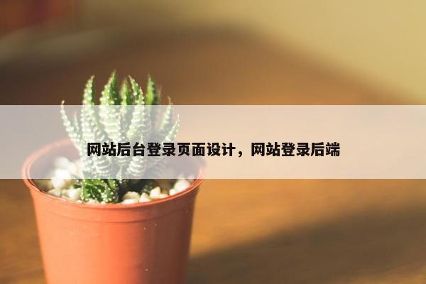 网站后台登录页面设计，网站登录后端