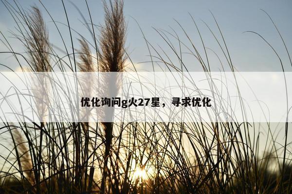 优化询问g火27星，寻求优化