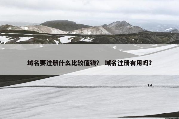 域名要注册什么比较值钱？ 域名注册有用吗？