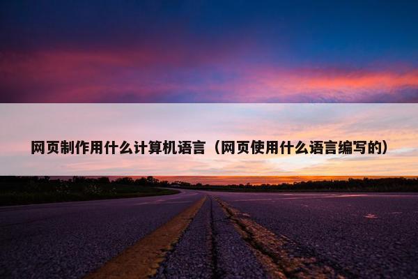 网页制作用什么计算机语言（网页使用什么语言编写的）