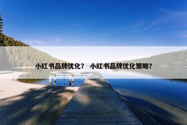 小红书品牌优化？ 小红书品牌优化策略？