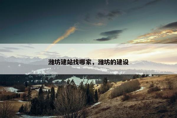 潍坊建站找哪家，潍坊的建设