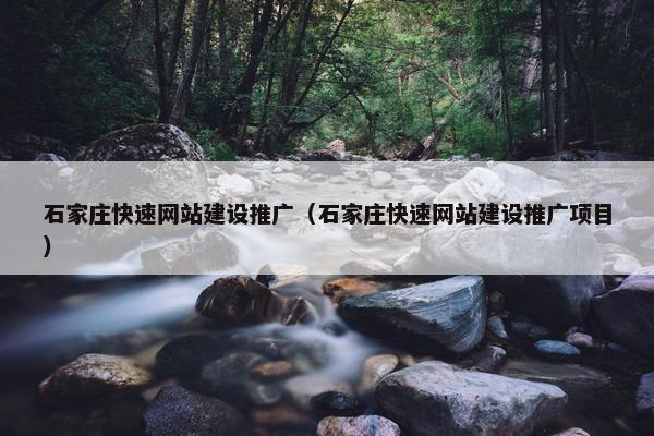石家庄快速网站建设推广（石家庄快速网站建设推广项目）
