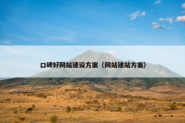 口碑好网站建设方案（网站建站方案）