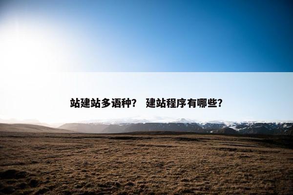 站建站多语种？ 建站程序有哪些？
